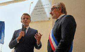 Macron Visits the Renew Claude Debussy's House - Saint-Germain-en-Laye
