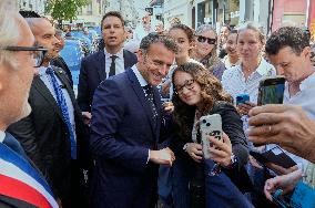 Macron Visits the Renew Claude Debussy's House - Saint-Germain-en-Laye
