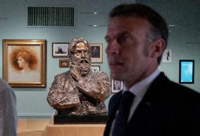 Macron Visits the Renew Claude Debussy's House - Saint-Germain-en-Laye