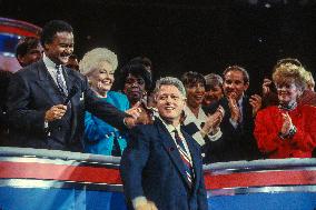 Clinton Responds to Cheers from Delegates at the 1992 Democratic National Convention