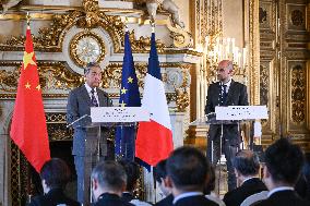 Presser with Jean-Noel Barrot and Wang Yi - Paris