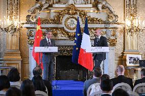 Presser with Jean-Noel Barrot and Wang Yi - Paris