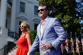 Defense Secretary and Wife Attend Military Picnic at White House