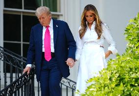 President Trump Speaks to Military Personnel on July 4 in Washington