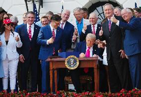 President Trump Signs Tax Bill at the White House in Washington