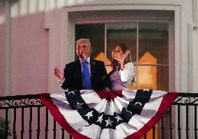President Trump Watches July 4th Fireworks in Washington