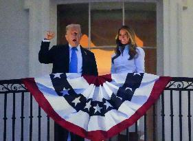 President Trump Watches July 4th Fireworks in Washington