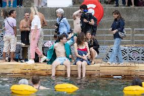 Opening day of the Pont Marie Seine bathing site - Paris RL