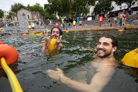 Opening day of the Pont Marie Seine bathing site - Paris RL