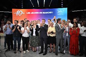 Emmanuel Macron At 10th Anniversary Of Jeunes Avec Macron - Paris
