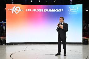 Emmanuel Macron At 10th Anniversary Of Jeunes Avec Macron - Paris