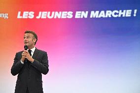 Emmanuel Macron At 10th Anniversary Of Jeunes Avec Macron - Paris