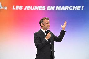 Emmanuel Macron At 10th Anniversary Of Jeunes Avec Macron - Paris