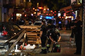 Motorist Drives Her Car By Accident  Into A Terrace - Paris