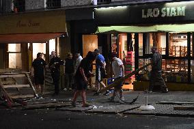 Motorist Drives Her Car By Accident  Into A Terrace - Paris