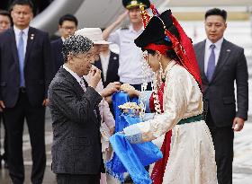 Emperor, empress arrive in Mongolia for state visit