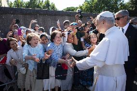 Pope Leo XIV Arrives in Castel Gandolfo for Holydays - Italy
