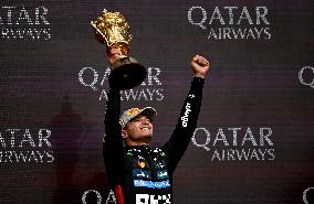 Lando Norris Celebrates His Trophy F1 British GP 2025 - UK