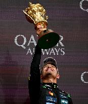 Lando Norris Celebrates His Trophy F1 British GP 2025 - UK