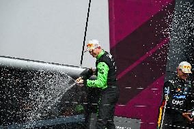 Lando Norris Celebrates His Trophy F1 British GP 2025 - UK