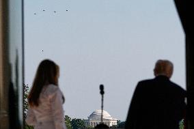 Trump Signs Tax Bill And Watches July 4th Parade