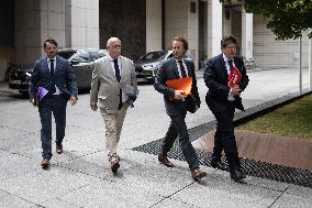 Socialist Party Members arrive for a meeting about the preparation of the 2026 Budget at Bercy - Paris RL