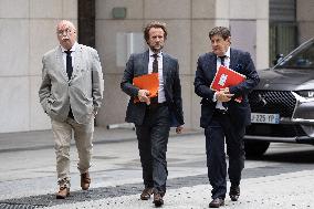 Socialist Party Members arrive for a meeting about the preparation of the 2026 Budget at Bercy - Paris RL