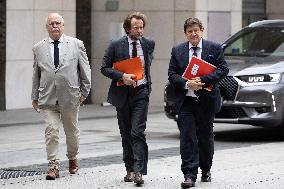 Socialist Party Members arrive for a meeting about the preparation of the 2026 Budget at Bercy - Paris RL