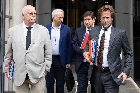 Socialist Party Members arrive for a meeting about the preparation of the 2026 Budget at Bercy - Paris RL