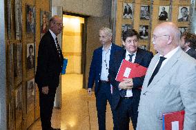 Socialist Party Members arrive for a meeting about the preparation of the 2026 Budget at Bercy - Paris RL