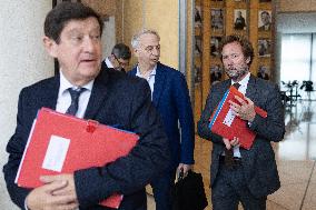 Socialist Party Members arrive for a meeting about the preparation of the 2026 Budget at Bercy - Paris RL