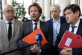 Socialist Party Members arrive for a meeting about the preparation of the 2026 Budget at Bercy - Paris RL