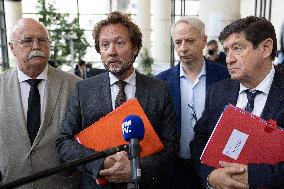 Socialist Party Members arrive for a meeting about the preparation of the 2026 Budget at Bercy - Paris RL