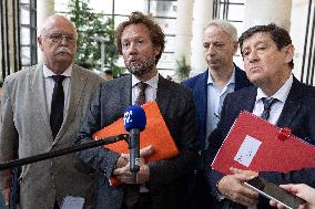 Socialist Party Members arrive for a meeting about the preparation of the 2026 Budget at Bercy - Paris RL