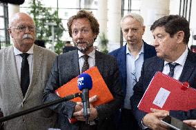 Socialist Party Members arrive for a meeting about the preparation of the 2026 Budget at Bercy - Paris RL