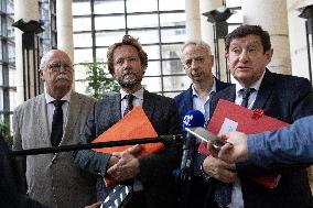 Socialist Party Members arrive for a meeting about the preparation of the 2026 Budget at Bercy - Paris RL