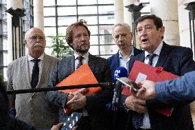 Socialist Party Members arrive for a meeting about the preparation of the 2026 Budget at Bercy - Paris RL