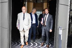 Socialist Party Members arrive for a meeting about the preparation of the 2026 Budget at Bercy - Paris RL