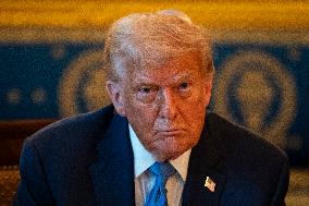 President Trump during a dinner with PM Netanyahu - DC