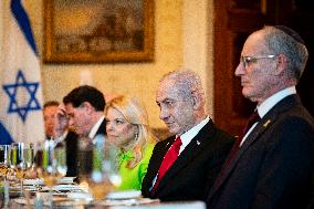 President Trump during a dinner with PM Netanyahu - DC