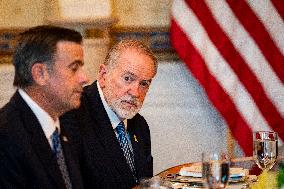 President Trump during a dinner with PM Netanyahu - DC