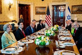 President Trump during a dinner with PM Netanyahu - DC