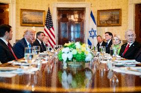 President Trump during a dinner with PM Netanyahu - DC