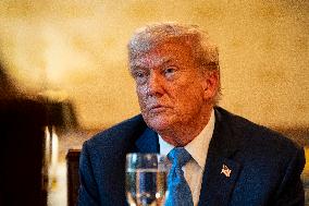 President Trump during a dinner with PM Netanyahu - DC