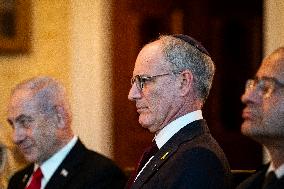 President Trump during a dinner with PM Netanyahu - DC