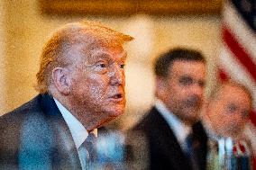 President Trump during a dinner with PM Netanyahu - DC