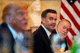 President Trump during a dinner with PM Netanyahu - DC