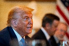President Trump during a dinner with PM Netanyahu - DC