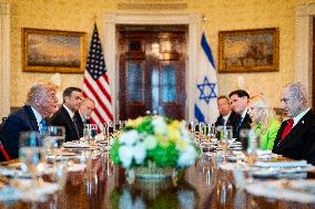 President Trump during a dinner with PM Netanyahu - DC