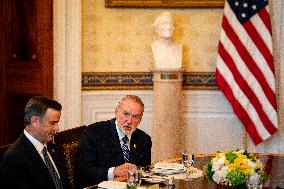 President Trump during a dinner with PM Netanyahu - DC